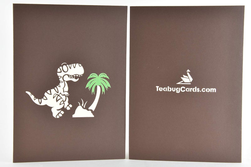 Teabug Cards Dinosaur T-Rex 3D Pop-up Greeting Card Any Occasion Blank Note … - Image 5