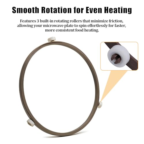 smrtcol Microwave Turntable Ring Replacement 7.4-Inch Microwave Oven Spinner Replacement Parts with 3 Smooth Rollers Universal Fit for Most Microwaves - Image 3