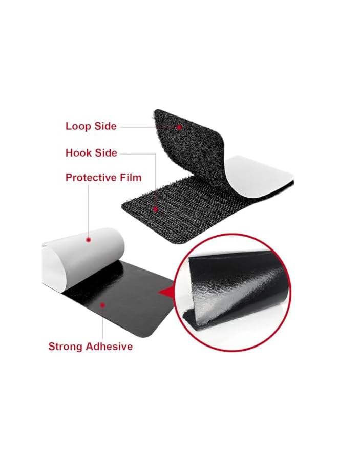 PROMASS promass Hook and Loop Tape Strips with Adhesive, 5x10 cm Heavy Duty Nylon Velcro for Sewing, Crafting, DIY, Interlocking Tape, 15 Pcs  - Image 5