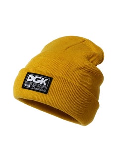Foreign trade new ski warm autumn and winter pullover knitted hat DGK letter wool hat mens and womens beanie hat Style 2 yellow