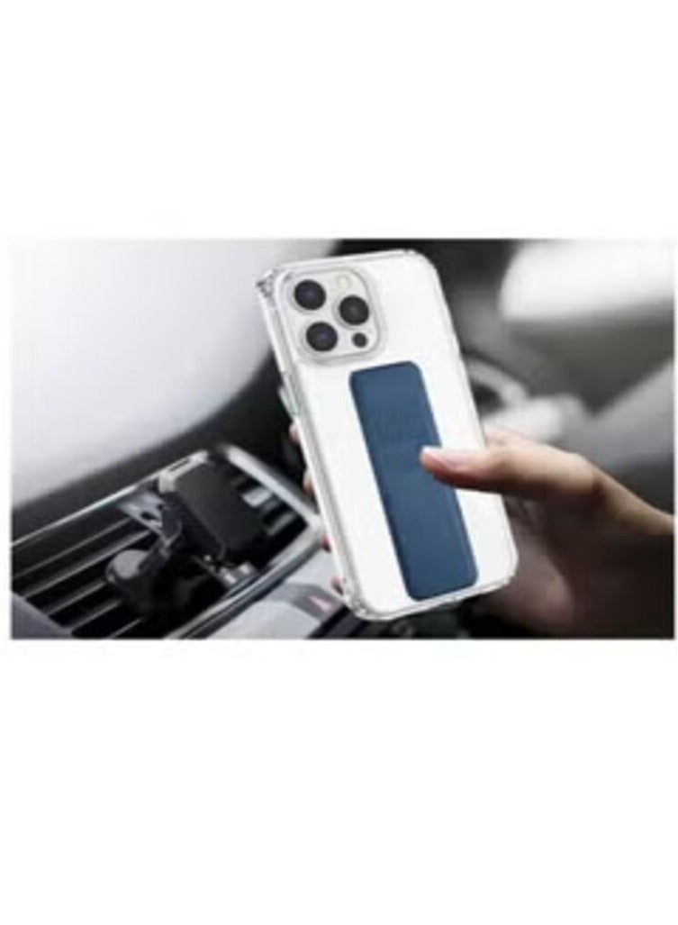 Protective Case for Apple iPhone 15 Pro Max with Built-in Magnetic Grip Transparent/Blue - Image 3