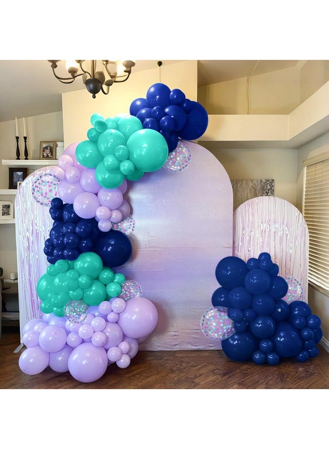 Sowide Purple and Blue Balloons, 60pcs 12 Inch Royal Blue Teal Macaron Purple Confetti Birthday Balloons for Kids Girl Fun Theme Birthday Beach-Inspired Party Supplies Baby Shower Party Decorations - Image 5