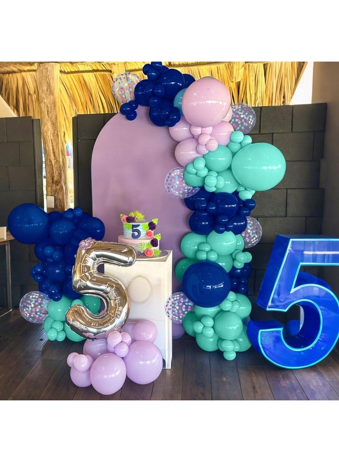 Sowide Purple and Blue Balloons, 60pcs 12 Inch Royal Blue Teal Macaron Purple Confetti Birthday Balloons for Kids Girl Fun Theme Birthday Beach-Inspired Party Supplies Baby Shower Party Decorations - Image 4