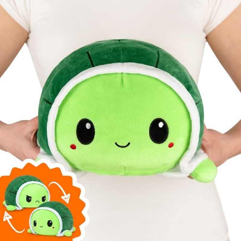 TeeTurtle Original Reversible Big Turtle Plushie Green Huggable and Soft Sensory Fidget Toy Stuffed Animals That Show Your Mood Gift for Kids and Adults - Image 2