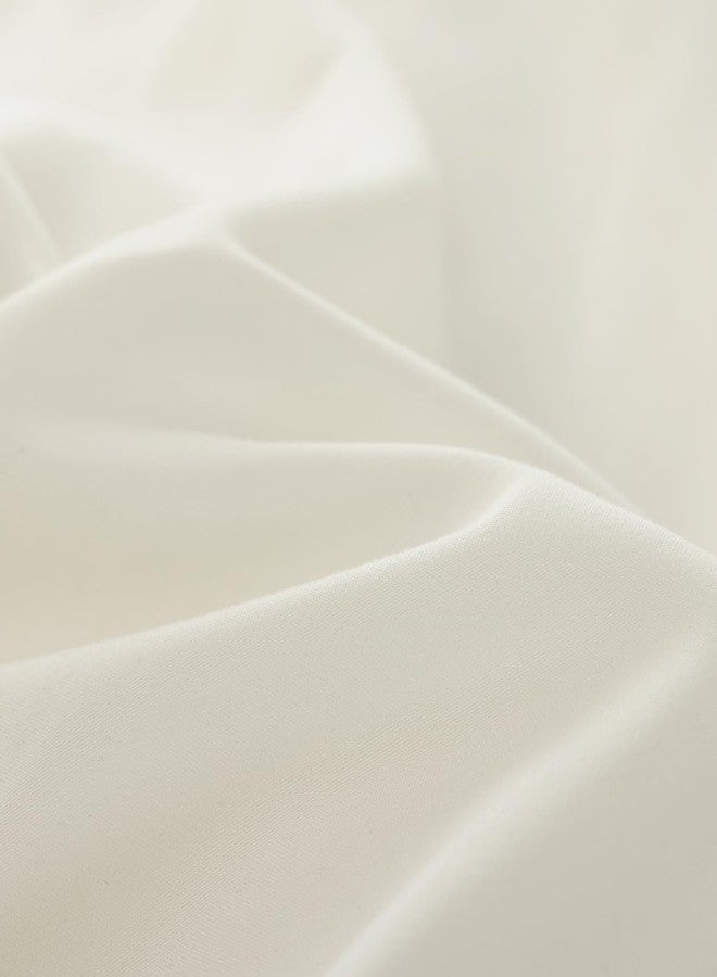 JANZAA Twin Comforter Set Creamy White Ruffle Comforter with 1 Pillowcase Soft Twin Size Bed Set Vintage Farmhouse Bed Comforter Set Fluffy Shabby Chic Bedding for All Season - Image 3