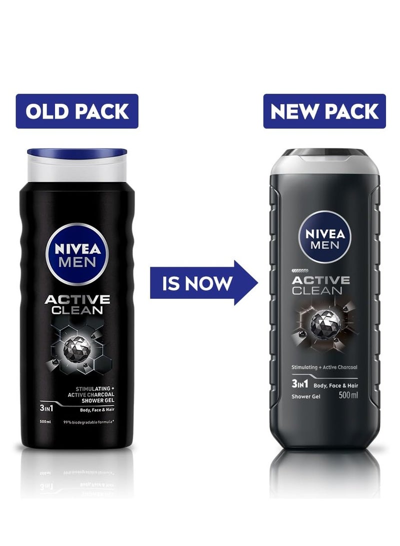 Nivea MEN Active Clean Shower Gel,500 ml (Pack of 1) - Image 2
