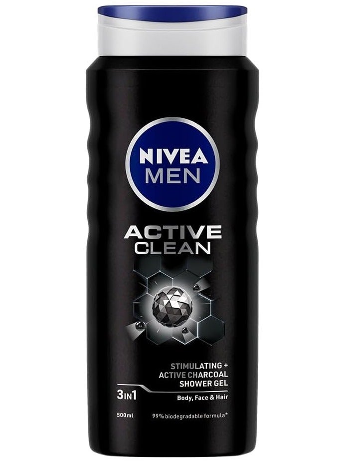Nivea MEN Active Clean Shower Gel,500 ml (Pack of 1) - Image 1