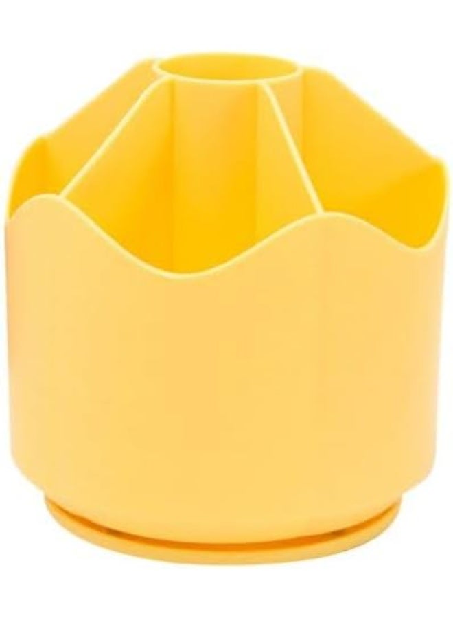 Spaceshoop Rotating Pen Holder,360 Degree Rotatable,Desk Organizer,For Home Office School Large Capacity Pen Holder Rotating Desk Organizer (yellow)  - Image 1