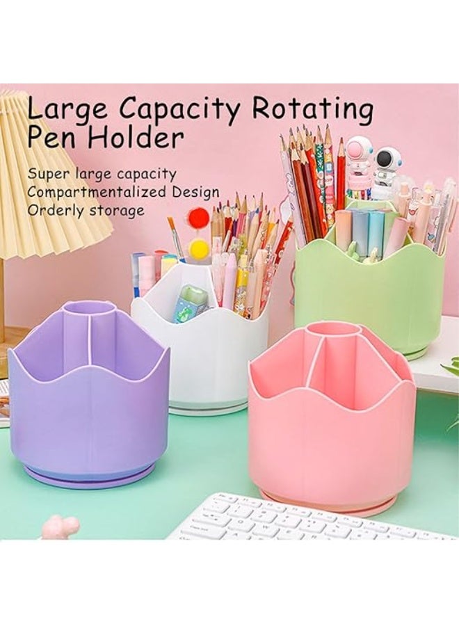 Spaceshoop Rotating Pen Holder,360 Degree Rotatable,Desk Organizer,For Home Office School Large Capacity Pen Holder Rotating Desk Organizer (yellow)  - Image 3
