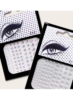 Crystal Tattoo Festival Jewels Rhinestones Body Gems Stickers Temporary Tattoos Eyes, Nail Decoration Face Rave Party Fashion Face Stickers for Women (TWO-A&B)