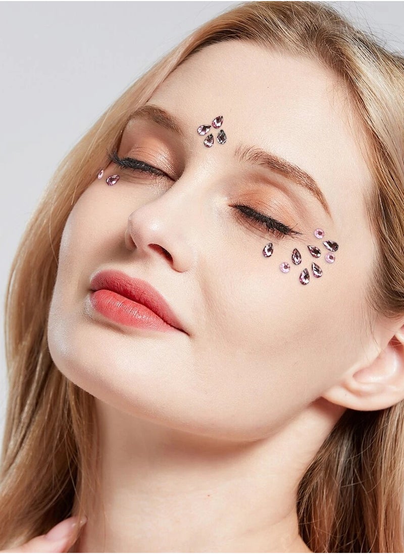 amazing.EGP - Crystal Tattoo Festival Jewels Rhinestones Body Gems Stickers Temporary Tattoos Eyes, Nail Decoration Face Rave Party Fashion Face Stickers for Women (TWO-A&B) - Image 1