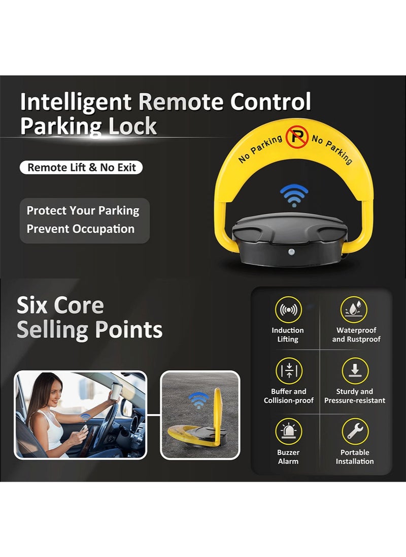 إيزي سو - Intelligent Remote Control Parking Lock with Collision Alarm, 6 kg, Parking Barrier, Cylindrical Lock, Double Lock Design to Prevent Others from Occupying the Parking Space - Image 1