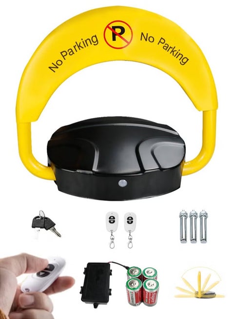 Intelligent Remote Control Parking Lock with Collision Alarm, 6 kg, Parking Barrier, Cylindrical Lock, Double Lock Design to Prevent Others from Occupying the Parking Space