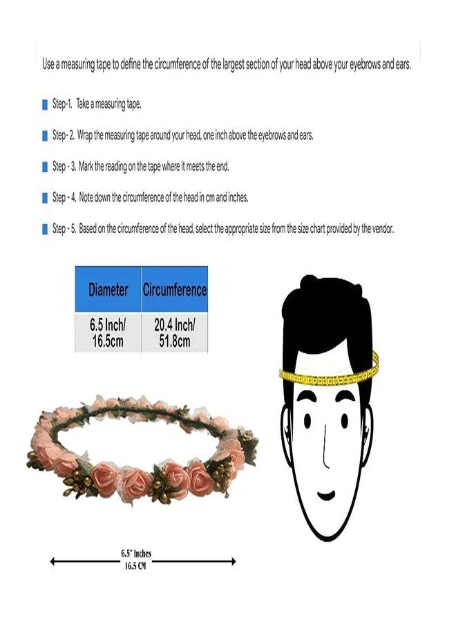 Loops n Knots Women's White n Pink Tiara/Crown/Headband For Girls & Women Hair Accessories For Birthday,Party & Wedding (Orange) - Image 5