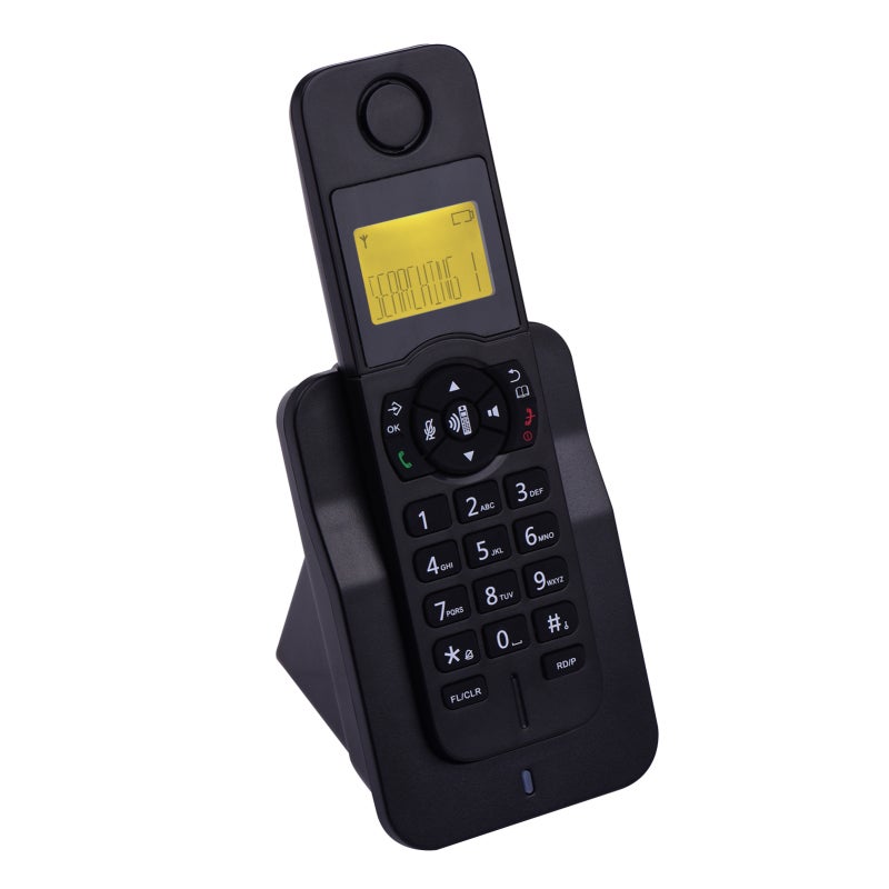 Cordless Phone: Black UK Plug, 3-Line LCD Display, Pre-Dial Edit Function - 50 Phone Book Memories, Multi-Handset Registration for Home Office & Family Use - Image 2