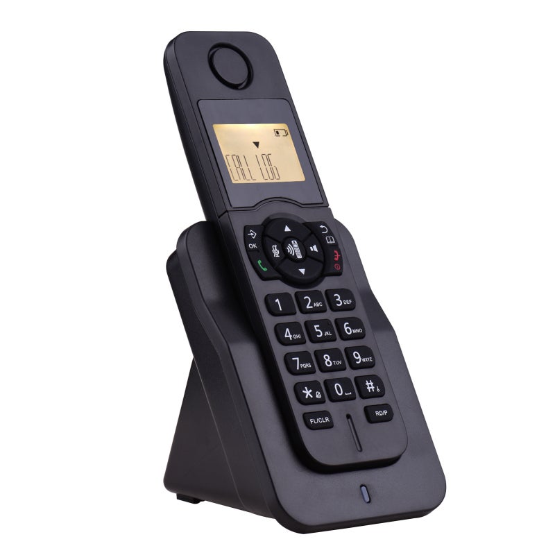 Cordless Phone: Black UK Plug, 3-Line LCD Display, Pre-Dial Edit Function - 50 Phone Book Memories, Multi-Handset Registration for Home Office & Family Use - Image 1