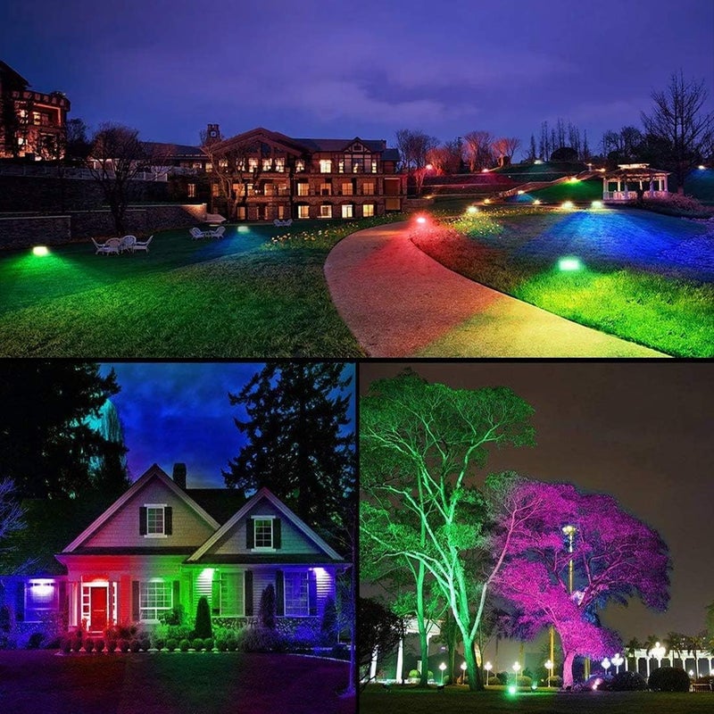 MELPO Led Flood Light 30W, 300W Equivalent 3000 LM Outdoor Color Changing Led Stage Landscape Lights, Bluetooth RGBW Smart Floodlights 2700K & 16 Million Colors&Timing& Music Sync, IP66，US 3-Plug (6 Pack) - Image 2