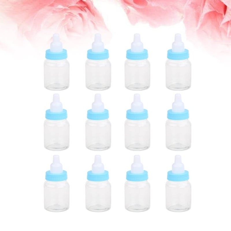 comfrt 24pcs Baby Bottles Mini Plastic Milk Bottle Adorable Baby Party Favors for Baby Shower Parties Games Decoration Sky Blue - Image 2