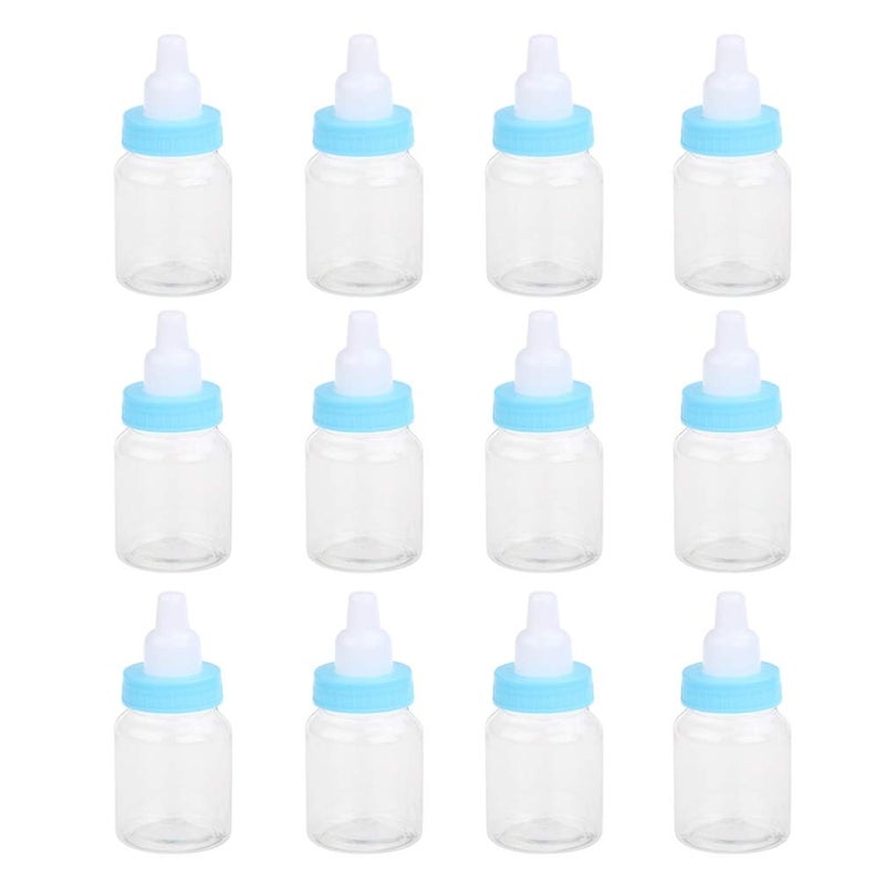 comfrt 24pcs Baby Bottles Mini Plastic Milk Bottle Adorable Baby Party Favors for Baby Shower Parties Games Decoration Sky Blue - Image 1