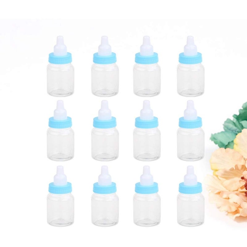 comfrt 24pcs Baby Bottles Mini Plastic Milk Bottle Adorable Baby Party Favors for Baby Shower Parties Games Decoration Sky Blue - Image 3