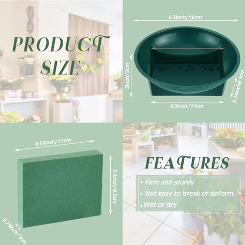 Sabary 12 Pack Large Size 6.3 Inch Floral Foam Round Bowls for Flower Arrangements Round Floral Supplies Flower Foam with Bowl Kit with Floral Foam Blocks for Table Party Wedding Festival Flower - Image 2