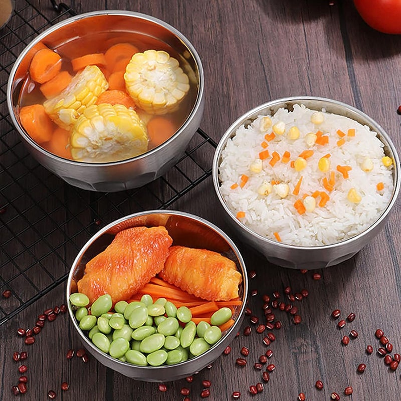 Cedilis 6 Pack Stainless Steel Cereal Bowls 28oz DoubleWalled Insulated Bowl Nonslip Serving Bowls for Mixing Salad Soup Dinner Dessert - Image 4