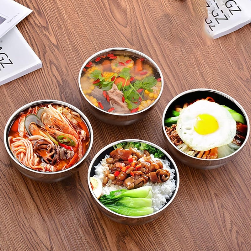 Cedilis 6 Pack Stainless Steel Cereal Bowls 28oz DoubleWalled Insulated Bowl Nonslip Serving Bowls for Mixing Salad Soup Dinner Dessert - Image 5