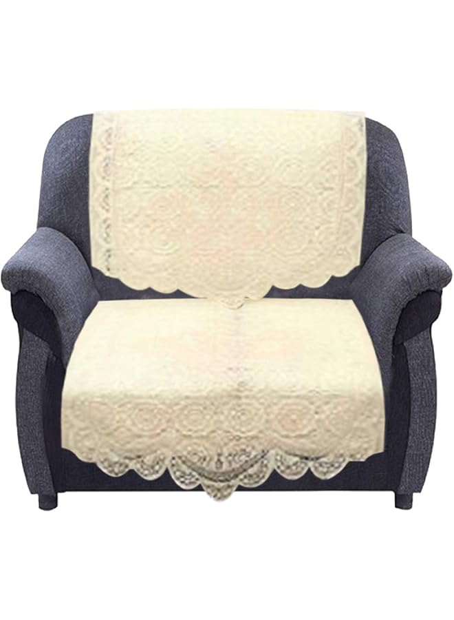 Kuber Industries Cotton 5 Seater Sofa Slipcover Couch Cover Furniture Protector Cover Sofa Cover Set Of 6 Cream - Image 3