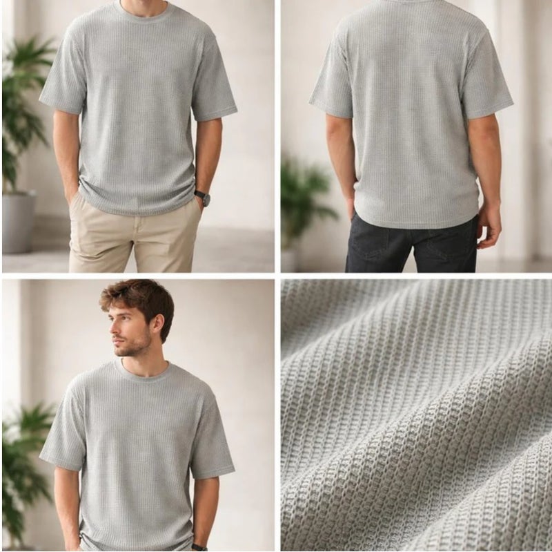 Aroma Aura Men’s Silver Mesh T-Shirt - Image 2