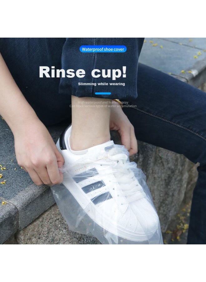 JAJALIN Disposable Rain Shoe Covers, 20-Pack, Thick Waterproof Non-Slip Mid-Calf Plastic Overshoes For Men And Women - Image 5