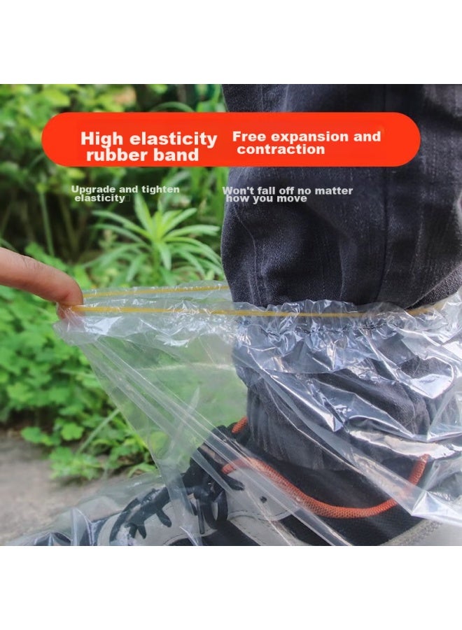 JAJALIN Disposable Rain Shoe Covers, 20-Pack, Thick Waterproof Non-Slip Mid-Calf Plastic Overshoes For Men And Women - Image 4
