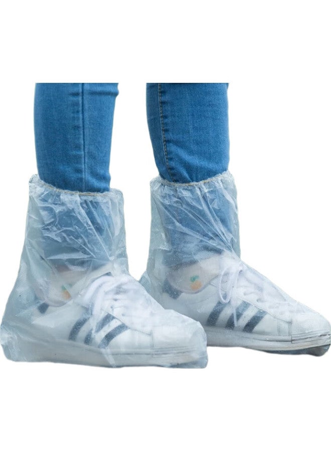 JAJALIN Disposable Rain Shoe Covers, 20-Pack, Thick Waterproof Non-Slip Mid-Calf Plastic Overshoes For Men And Women - Image 2