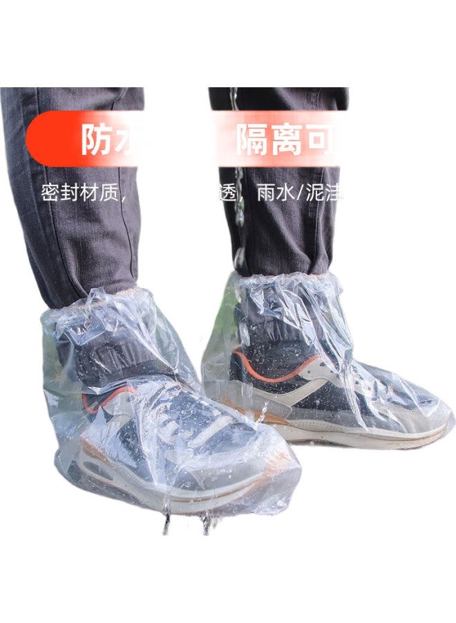 JAJALIN Disposable Rain Shoe Covers, 20-Pack, Thick Waterproof Non-Slip Mid-Calf Plastic Overshoes For Men And Women - Image 1