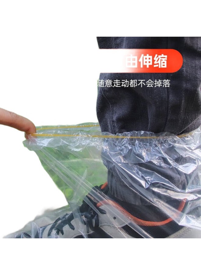 JAJALIN Disposable Rain Shoe Covers, 20-Pack, Thick Waterproof Non-Slip Mid-Calf Plastic Overshoes For Men And Women - Image 3