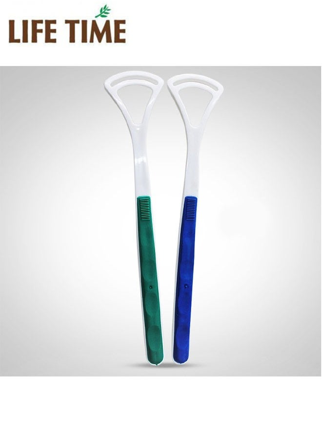 Life Time Tongue Cleaner Helps Breath Feeling Fresh Maintain Oral Health, 1 Count (Pack of 2), Blue/Green/White  - Image 5