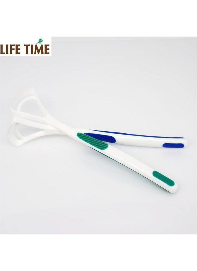 Life Time Tongue Cleaner Helps Breath Feeling Fresh Maintain Oral Health, 1 Count (Pack of 2), Blue/Green/White  - Image 3