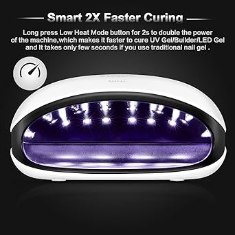 SUNUV UV Led Nail Lamp 48W UV Nail Dryer SUN4 for Shellac Manicure Gel with 4 Timers LCD Display Sensor and Double Speed Drying - Image 5