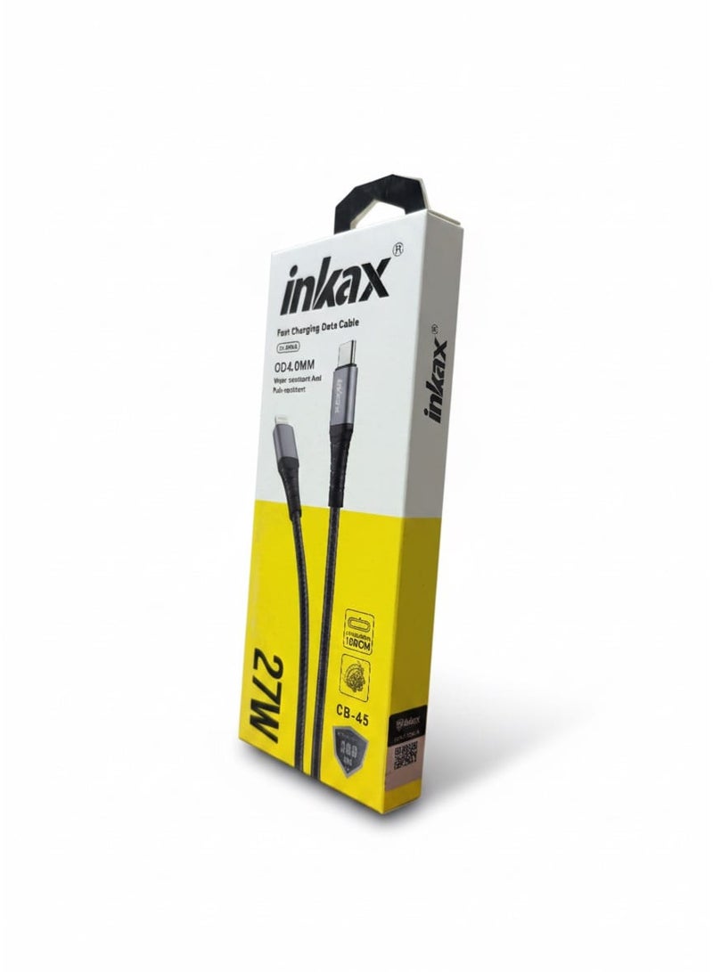 إنكاكس inkax كابل TYPE-C إلى لايتنينج، شاحن سريع للآيفون بتقنية Power Delivery، كابل نايلون مضفّر من Type-C إلى Lightning متوافق مع iPhone 14 / 13 / 12 / 11 Pro Max و X / XS / XR و 8 / 7 / 6s Plus - Image 1