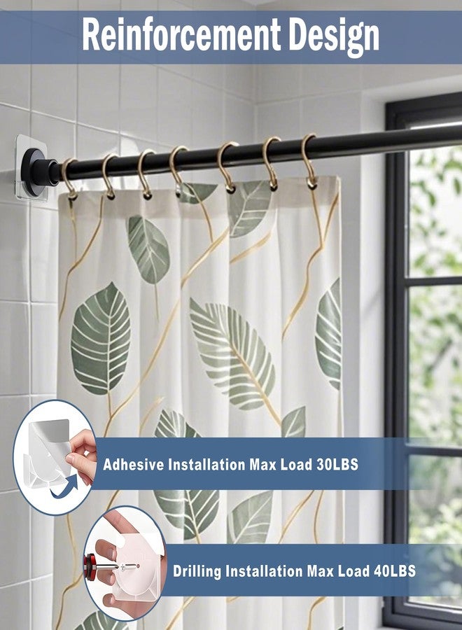 CANRAY Clear Shower Curtain Rod Holder, Adhesive Shower Rod Holder for Wall, Large Heavy Duty Tension Rod Holder for Tile, No Drilling, 2 Pack - Image 3