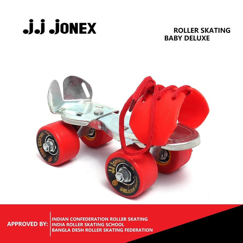 Jonex زلاجات رولر قابلة للتعديل للأطفال من JJ بيبي ديلوكس حمراء مناسبة للفئة العمرية من 3 إلى 7 سنوات (MYC) ، حجم مجاني - Image 2