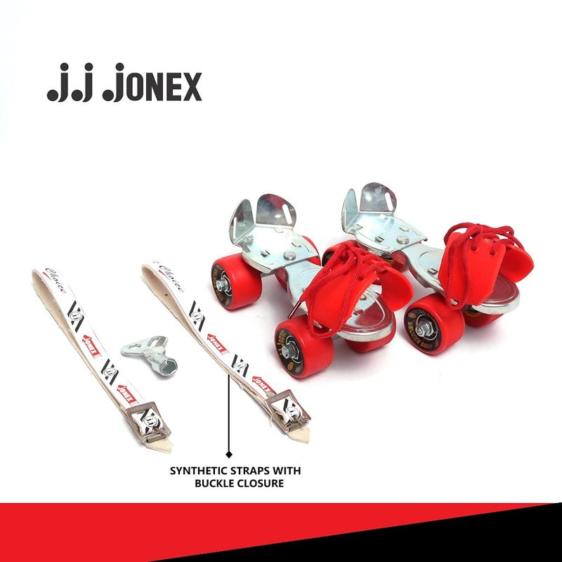 Jonex زلاجات رولر قابلة للتعديل للأطفال من JJ بيبي ديلوكس حمراء مناسبة للفئة العمرية من 3 إلى 7 سنوات (MYC) ، حجم مجاني - Image 5