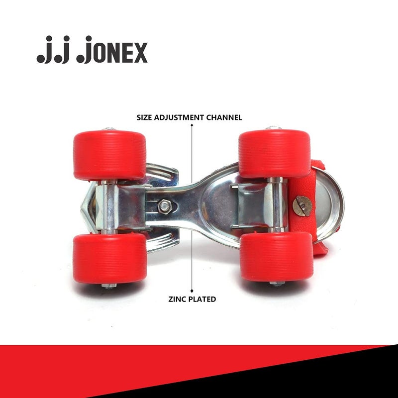 Jonex زلاجات رولر قابلة للتعديل للأطفال من JJ بيبي ديلوكس حمراء مناسبة للفئة العمرية من 3 إلى 7 سنوات (MYC) ، حجم مجاني - Image 4