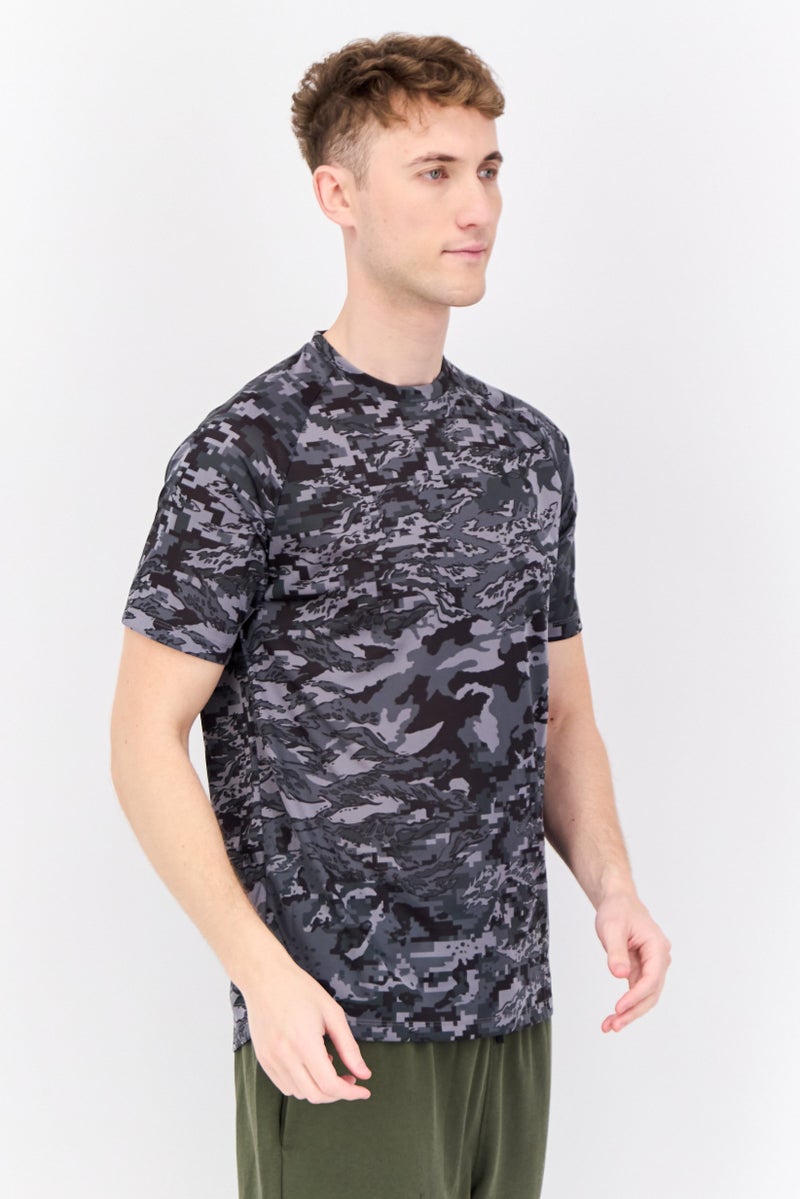 UNDER ARMOUR تي شيرت رياضي للرجال بأكمام قصيرة، خارجي، أخضر داكن - Image 4