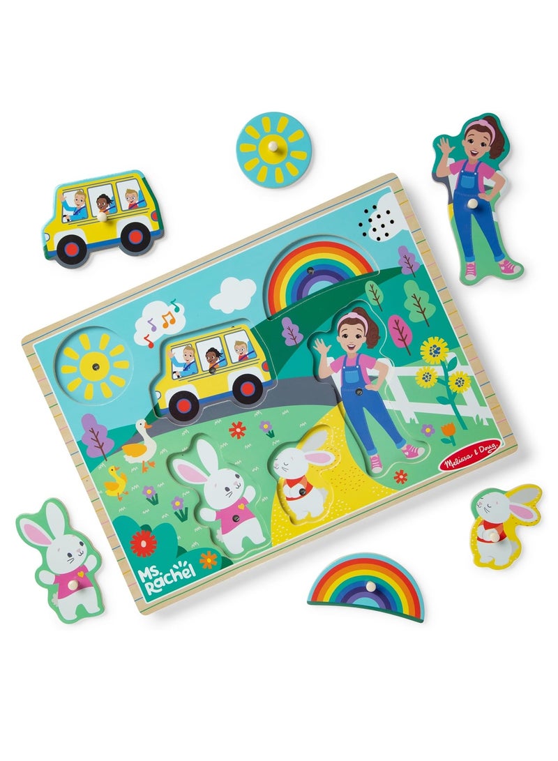 general Melissa and Doug's Lady Rachel, light-activated wooden clothespin puzzle, 6-piece set with full song, toys for boys and girls ages 2 to 5 and up. - Image 1