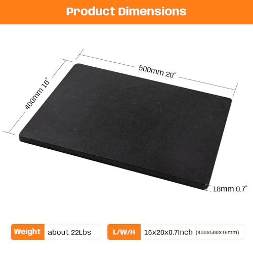 Adolif Black Granite Cutting Board, 16x20 Inch Large Marble Pastry Board, Stone Cutting Boards For Kitchen, Pack Of 1 Piece - Image 4