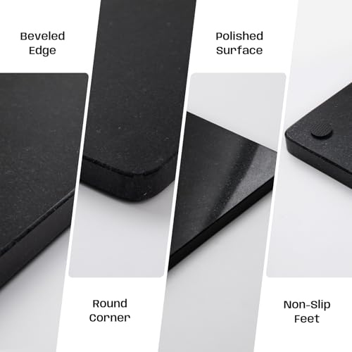 Adolif Black Granite Cutting Board, 16x20 Inch Large Marble Pastry Board, Stone Cutting Boards For Kitchen, Pack Of 1 Piece - Image 5