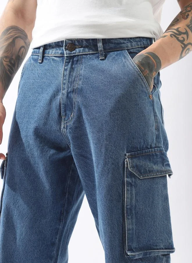 HIGH STAR Blue Jeans Plain Button Woven Full Mid-Rise for Men – Style that defines you
