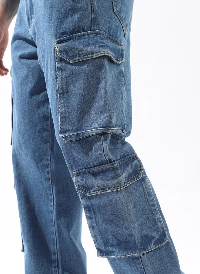 HIGH STAR Blue Jeans Plain Button Woven Full Mid-Rise for Men – Style that defines you
