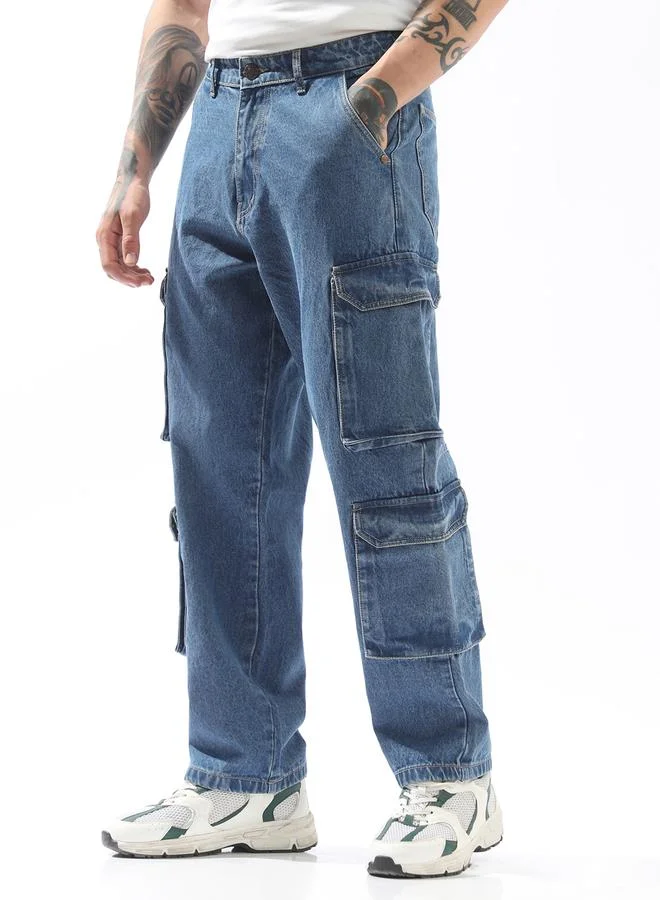 HIGH STAR Blue Jeans Plain Button Woven Full Mid-Rise for Men – Style that defines you