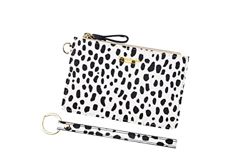 Aiyo Nice Women Slim RFID Card Case Holder Wristlet Zip ID Case Wallet Small Leather Wallet Coin Purse with Keychain (z-fashion spots) - Image 1
